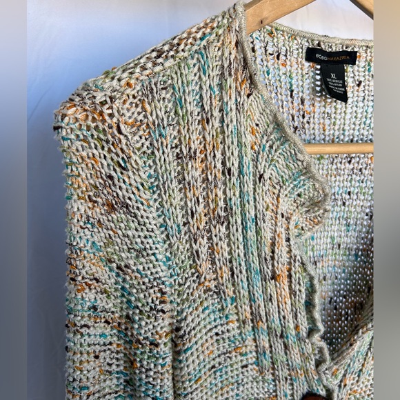 BCBGMAXAZRIA Marled Knit Y2K Sweater Slouchy Cardigan size XL - Picture 5 of 8